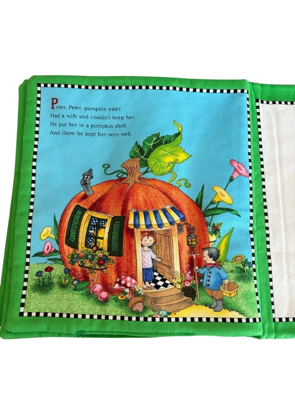Mary Engelbreit’s Mother Goose Volume 3 Hand-sewn Soft Cloth Book Green Multi